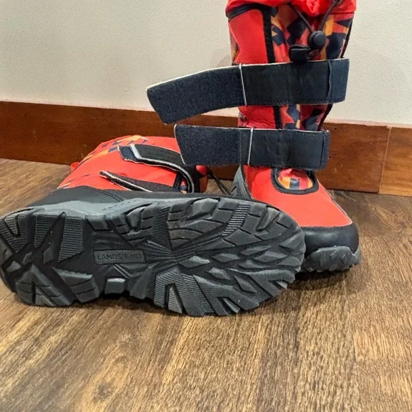 Lands' End Orange and Black Snow Boots - Picture 3 of 4